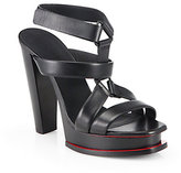 Thumbnail for your product : Jil Sander Leather T-Strap Platform Sandals
