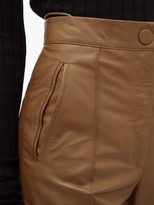 Thumbnail for your product : Petar Petrov Hogan Slim-fit Leather Trousers - Brown