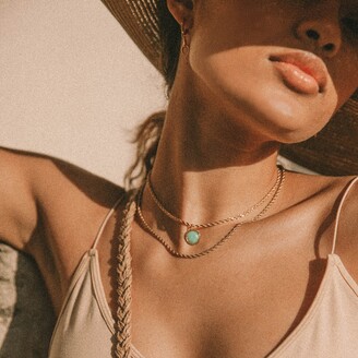 FEATHER AND CHAIN LONDON - Terra Gold Amazonite Choker