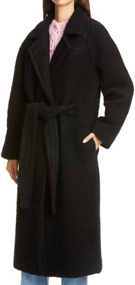 Ganni Fenn Belted Wool Blend Coat - ShopStyle