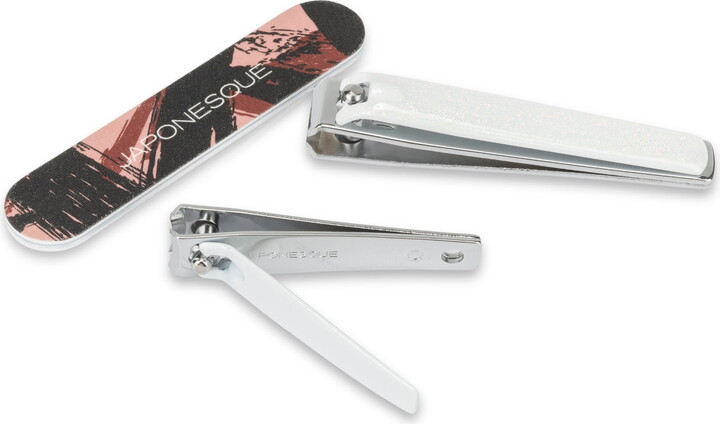 Japonesque Nail Clippers & Salon Board Natural White Shimmer & Pink