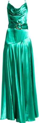 Bronx and Banco Leo Belted Cowl-Neck Gown