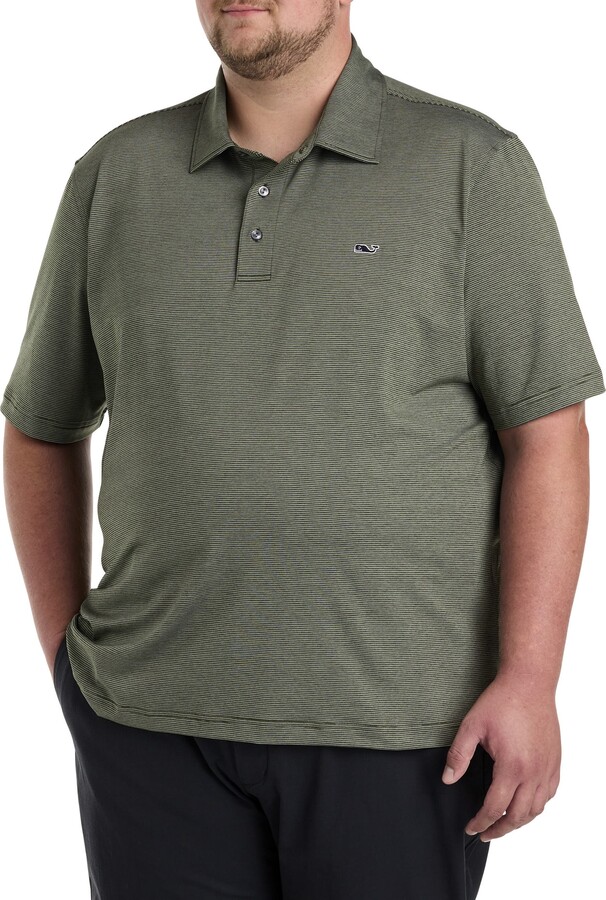 Vineyard Vines Big & Tall St. Jean Striped Sankaty Performance Polo Shirt