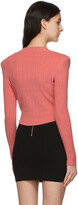 Thumbnail for your product : Balmain Pink Knit Cropped Cardigan
