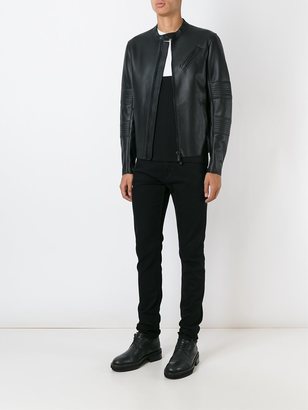 Marcelo Burlon County of Milan zipped leather jacket - men - Calf Leather - M