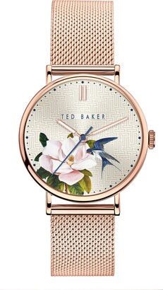 Ted Baker Watches Women's PHYLIPA Flowers Quartz Watch with Stainless Steel  Strap - ShopStyle