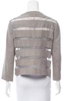 Thumbnail for your product : Armani Collezioni Suede & Silk Zip-Up Jacket