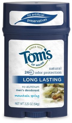 Tom's of Maine Men's Long Lasting Deodorant, Mountain Spring, 2.25 Ounce (Pack of 2)