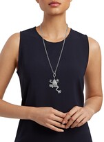 Thumbnail for your product : Nina Gilin Black Rhodium-Plated Silver, Diamond Pavé & Sapphire Frog Pendant Necklace