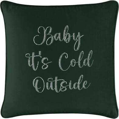 Sparkles Home Baby It's Cold Outside Throw Pillow | Rhinestones | Feather Fill | Luxury