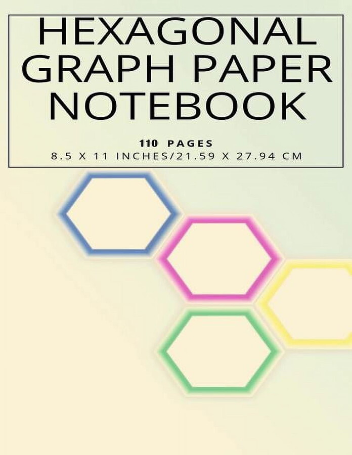 Studio 13 Designs Hexagonal Graph Paper Notebook, 110 pages 8.5 x 11 inches, 21.59 x 27.94 cm (Paperback)