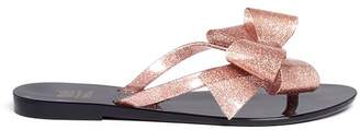 Melissa 'Harmonic Bow III' glitter PVC kids flip flops