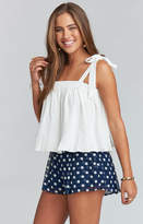 Thumbnail for your product : Show Me Your Mumu Poppy Swing Crop ~ White Challis