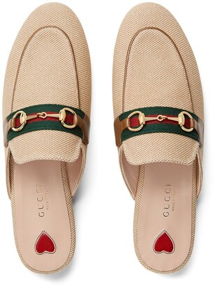 Gucci Princetown canvas slippers