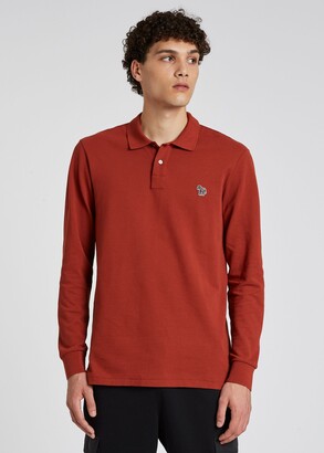 Paul Smith Men's Burnt Orange Cotton Zebra Logo Long-Sleeve Polo Shirt -  ShopStyle