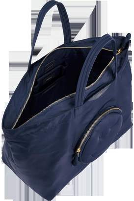Anya Hindmarch Navy Blue Nylon Large Chubby Smiley E/W Tote Bag