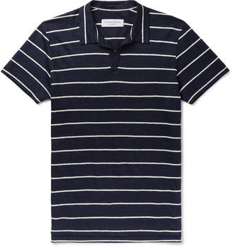 Orlebar Brown Felix Striped Linen Polo Shirt