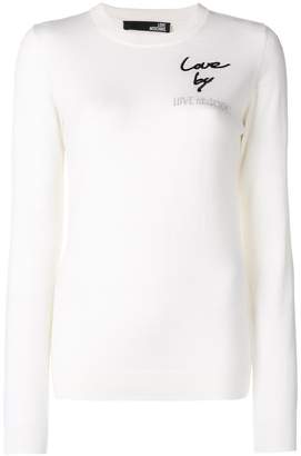 Love Moschino logo patch fitted sweater