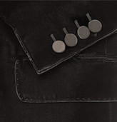 Thumbnail for your product : Saint Laurent Black Slim-Fit Satin-Trimmed Velvet Tuxedo Jacket