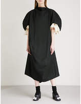 Comme des Garcons Twisted ruffled-sleeve oversized crepe dress