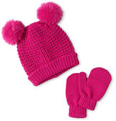 Thumbnail for your product : JCPenney Toby & Me Critter Knit Hat and Glove Set - Girls 2t-6t