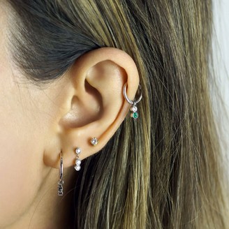 Lena Cohen Fine Piercing Jewellery 18K Solid White Gold Triad Diamond Piercing Stud Earring
