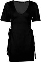 Thumbnail for your product : boohoo Lace Up Side Detail Shift Dress