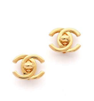 Chanel What Goes Around Comes Around Turn Lock CC Earrings (Previously Owned)
