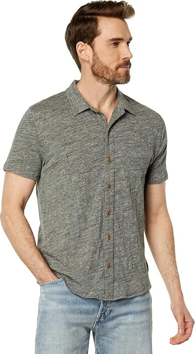 Lucky Brand Linen Short Sleeve Button-Up Shirt (Heather Grey) Men's  Clothing - ShopStyle