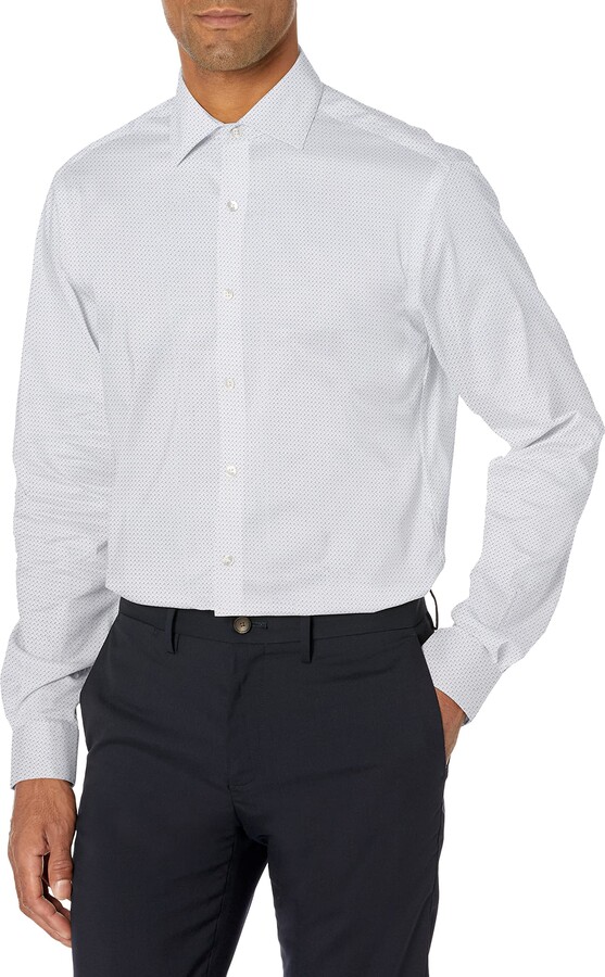 NWT NEW mens khaki VAN HEUSEN flex collar stretch slim fit dress shirt $60 