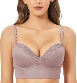 Womens Plunge Bra 34-46 C D DD E Cup Push Up Bras Large Bust
