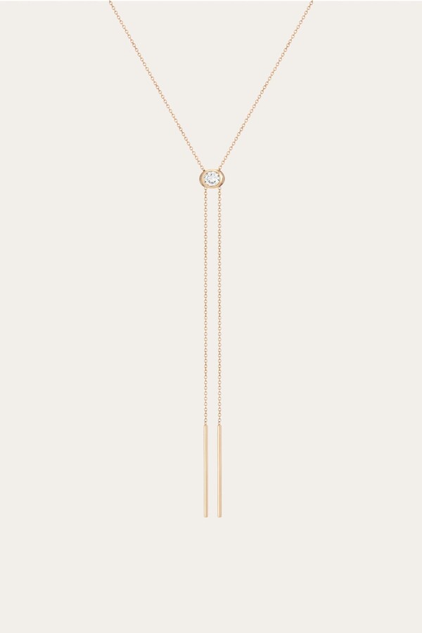 AUrate New York Aurate x Frye: Lab Grown White Sapphire Bolo Necklace