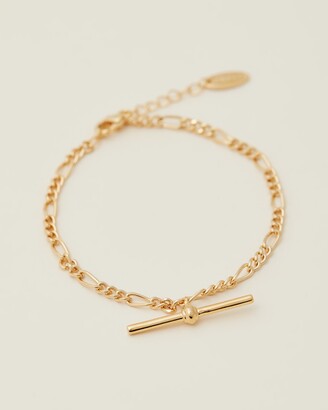 Orelia London - Women's Gold Bracelets - T-Bar Chunky Fiagaro Bracelet - Size One Size at The Iconic