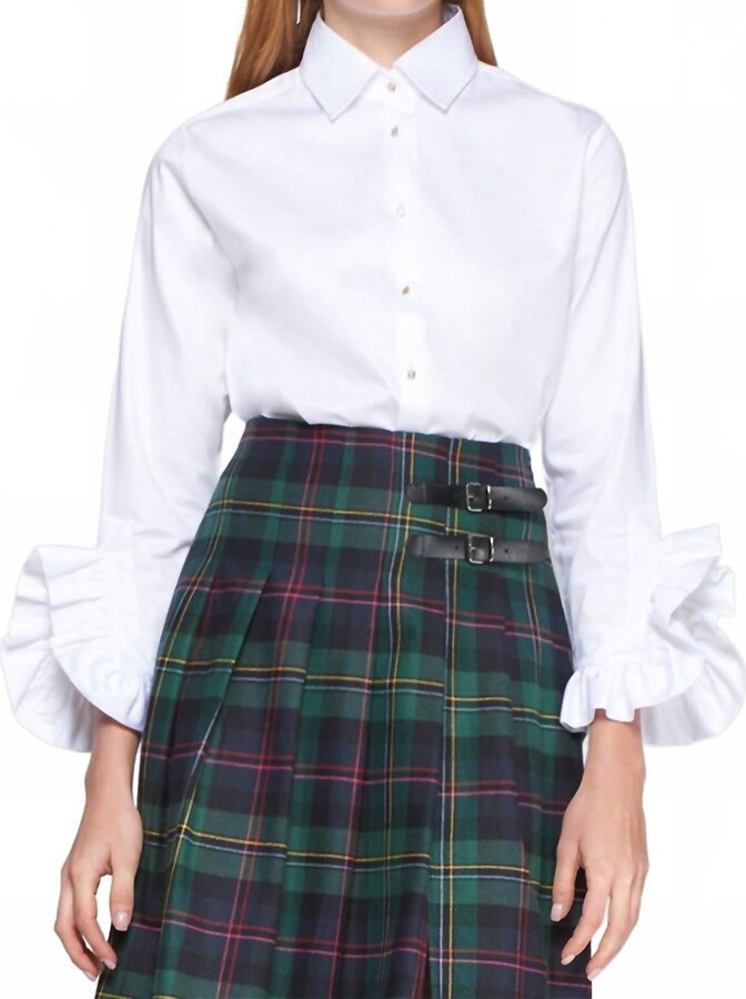 Vilagallo Xl Ruffles Shirt In White