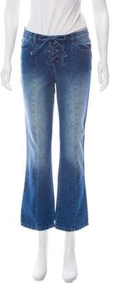 Ulla Johnson Lace-Up Mid-Rise Jeans w/ Tags