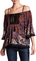 Thumbnail for your product : Angie Off-the-Shoulder Tassel Tie Shirt