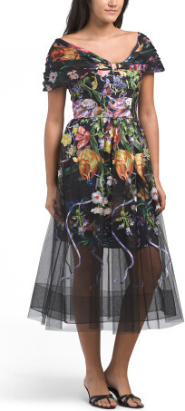 TJMAXX Ribbons Midi Dress For Women, Polyester