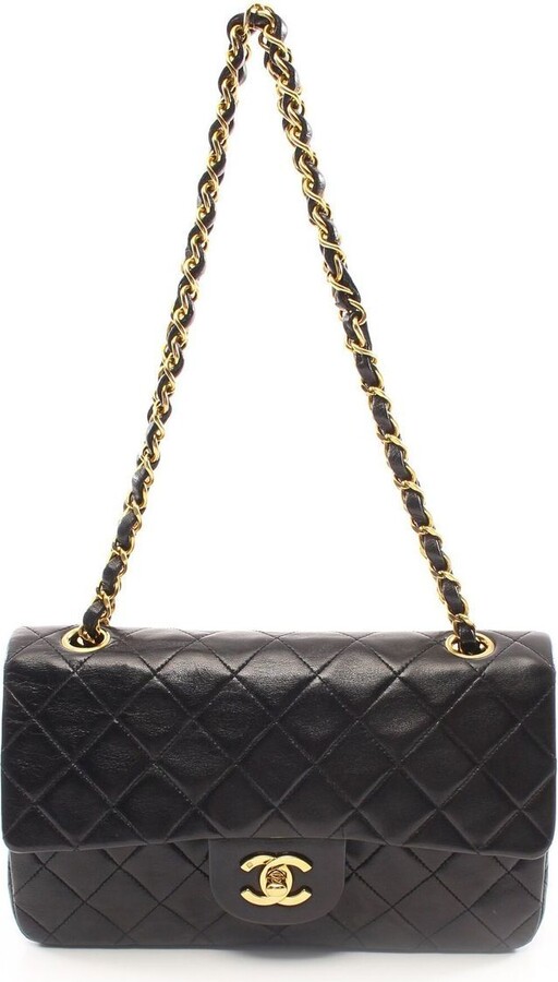 CHANEL, Bags, Pristine Medium Black Lambskin Vintage Chanel Flap Border  Flap
