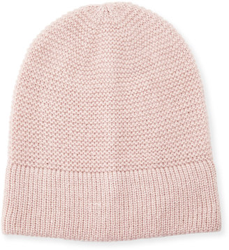 Rebecca Minkoff Garter-Stitched Headphone Beanie Hat, Light Pink