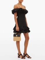Thumbnail for your product : Zimmermann Super Eight Ruffled Pintucked Mini Dress - Black