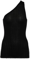 Tano ribbed-knit silk one-shoulder to 