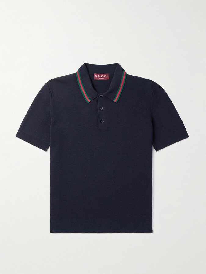 Gucci Silk and Cotton-Blend Polo Shirt