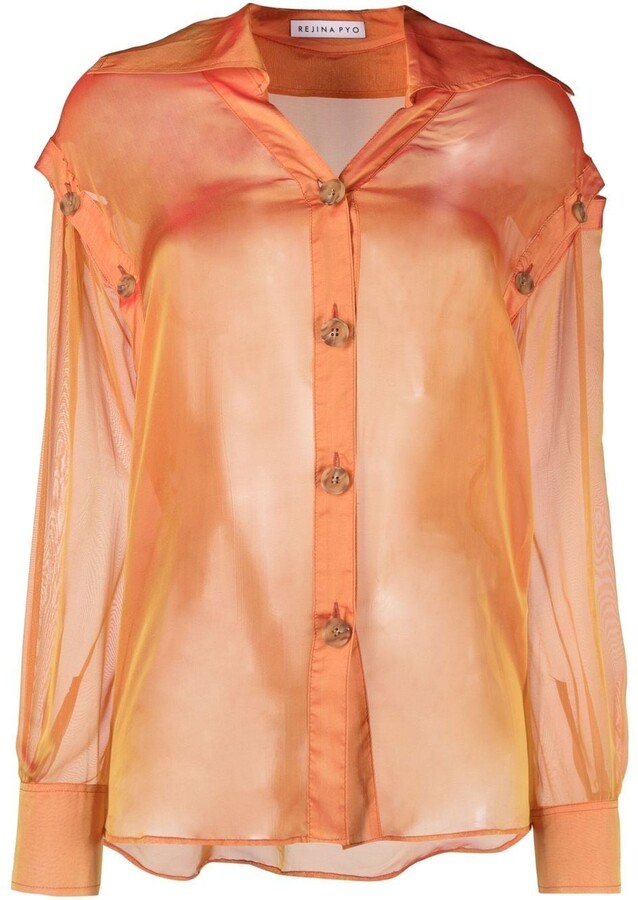 Rejina Pyo Jasmine Oberteil in Orange Damen Bekleidung Pullover und Strickwaren Sweatjacken 