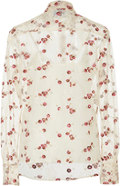 Thumbnail for your product : Luisa Beccaria Sheer Floral Embroidered Sheer Blouse
