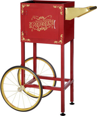 Great Northern Popcorn Popcorn Cart - Matinee Replacement Stand for 8-Ounce Poppers with Shelf, Push Handle, and Bicycle-Style Wheels