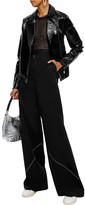 Thumbnail for your product : J Brand Aimee Crinkled Patent-leather Biker Jacket