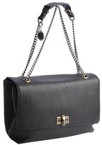Thumbnail for your product : Lanvin black leather silver braided chain shoulder bag