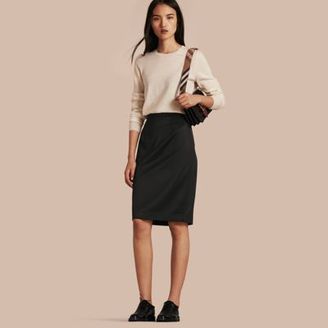 Burberry Stretch Virgin Wool Tailored Pencil Skirt
