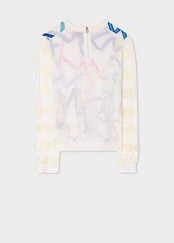Paul Smith Women's White 'Ribbon' Print Knitted Sweater