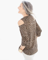 Thumbnail for your product : Chico's Leopard Cold Shoulder Blouse